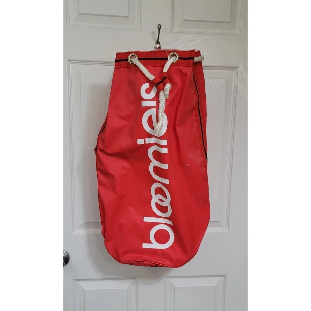 Vintage BLOOMIE'S Bloomingdales Red Duffle Carry Drawstring‎ Laundry Bag
